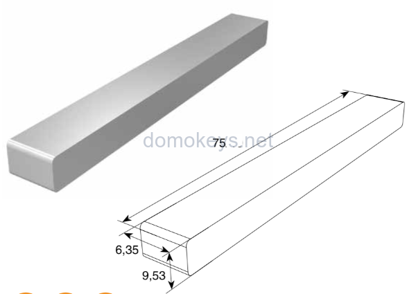 DoorHan 25064 : Шпонка (6,35х 9,53х 75 мм) длина 75 мм