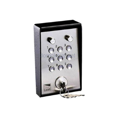 CAME 001S5000 : Клавиатура кодовая 9-кнопочная / накладная с ключом и подсветкой (16 777 216 кодовых комбинаций)