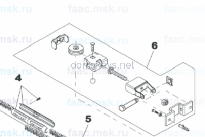 FAAC 430100 : Крепление к притолоке с устройством натяжения цепи для потолочных приводов секционных ворот