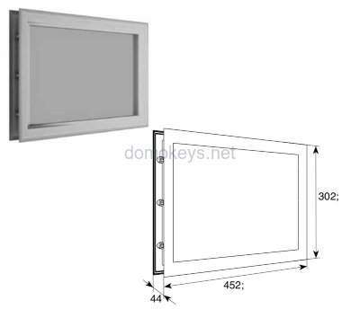 DoorHan DH85626/DH85631 : Окно акриловое 452х302 для панелей со структурой "филенка" 