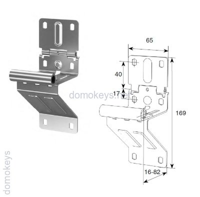 DoorHan DH25234-1 : Боковая опора с держателем ролика для панелей с ЗЗП